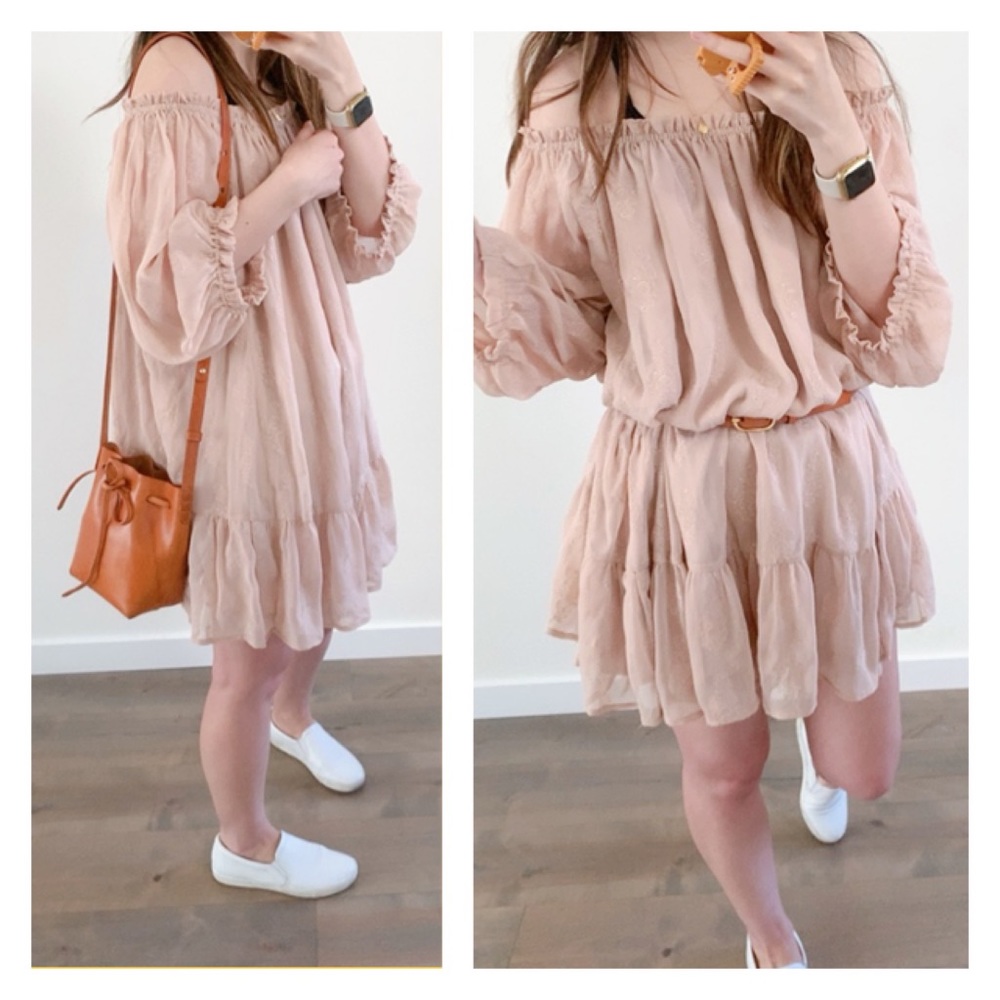 Japanese embroidered off shoulder dress
